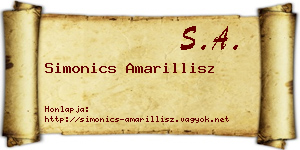 Simonics Amarillisz névjegykártya